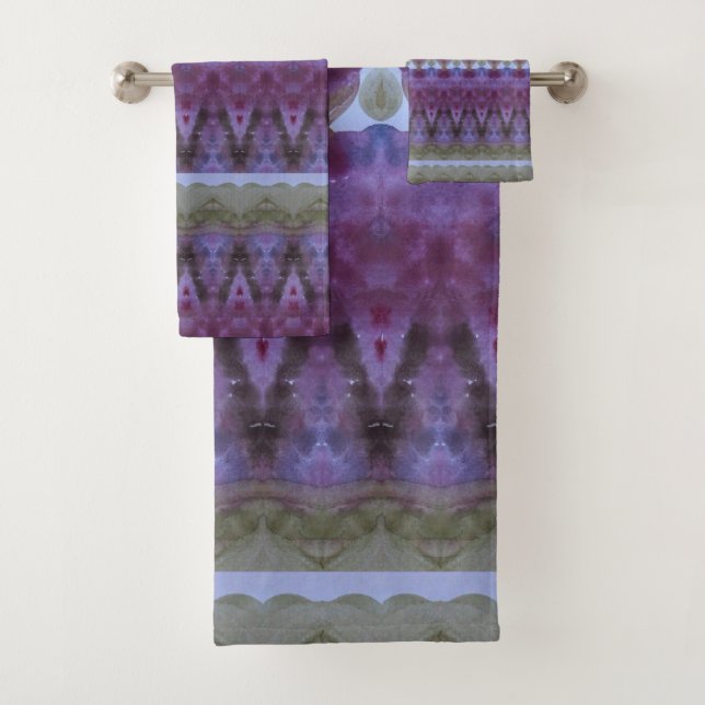 Designer Lila und blaue, moderne Handtücher (Insitu)