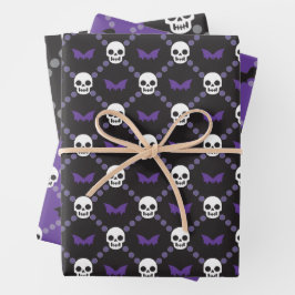 Designer Lila Variety Halloween! Gucci Skull Geschenkpapier Set