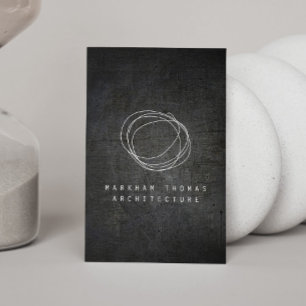 Designer-Logo auf Schwarz-Grunge-Metal Visitenkarte