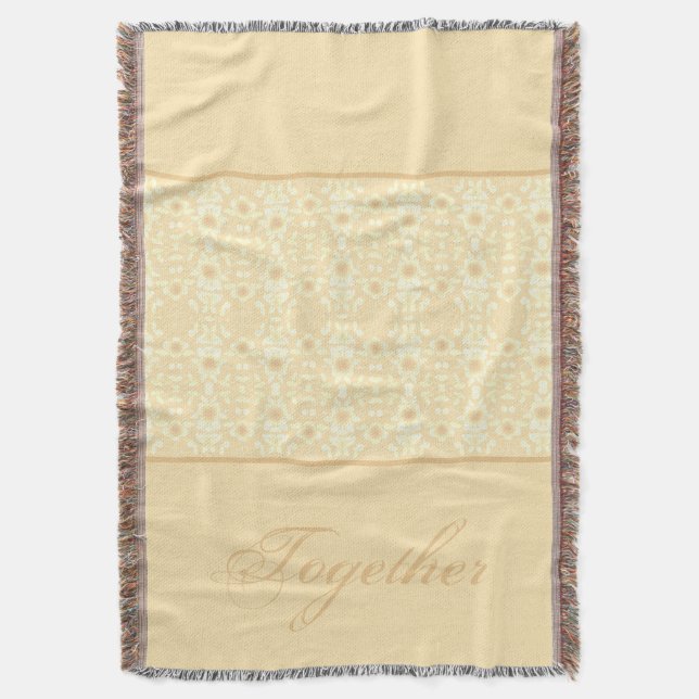 Designer mit weißer Blüte Decke (Vorderseite Vertikal)