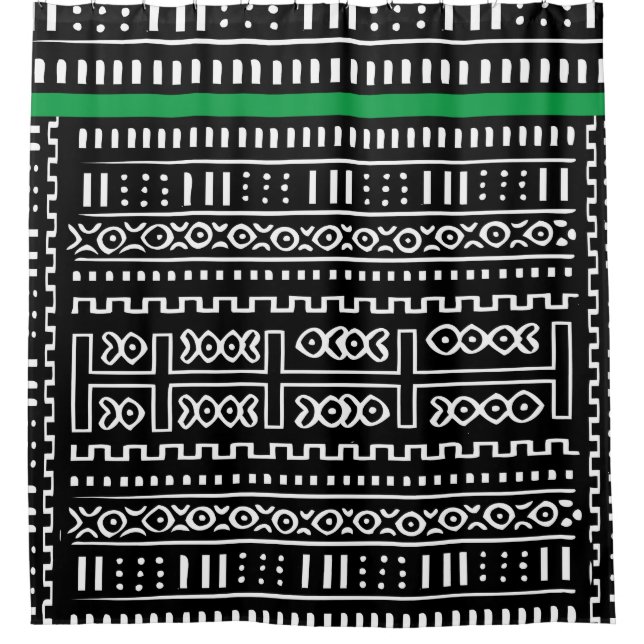 Designer Mudcloth Duschvorhang (Vorderseite)