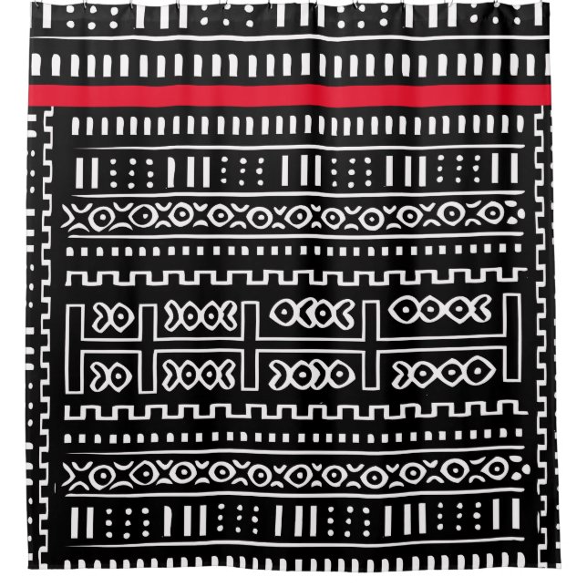 Designer Mudcloth Duschvorhang (Vorderseite)