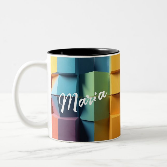 Designer Mug - Customizable Geometry Fusion Zweifarbige Tasse (Links)