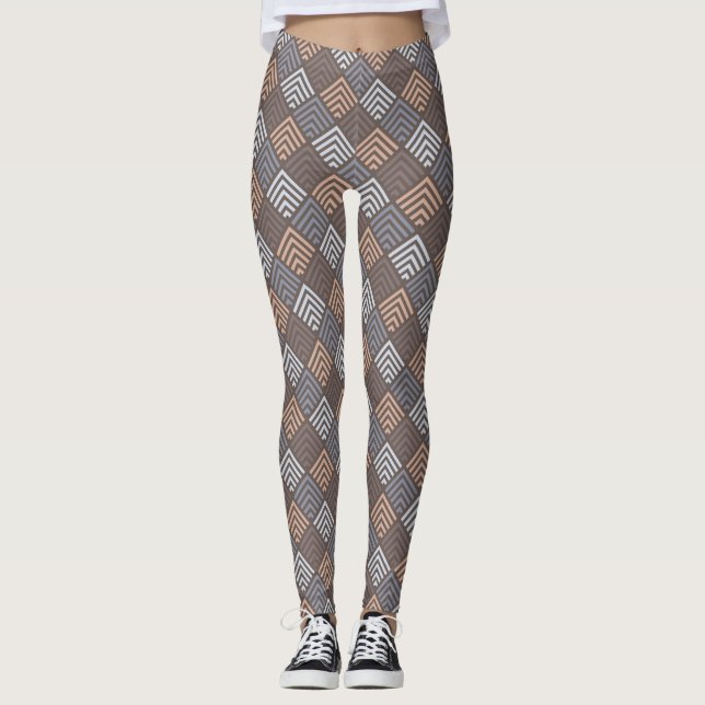 Designer Multi- Beige Diamond Leggings (Vorderseite)
