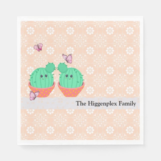 Designer Napkins mit Cacti Serviette (Vorderseite)