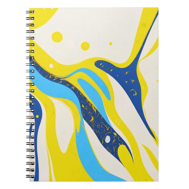 Designer-Notebook - Abstrakte Gelbe und blaue Kuns Notizblock (Vorderseite)
