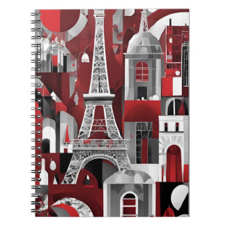 Designer-Notebook mit Eiffelturm Abstrakte Kunst Notizblock