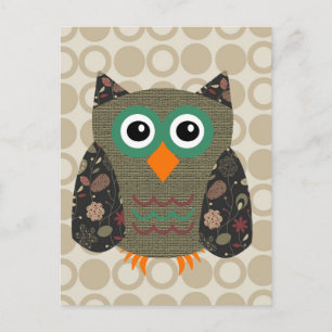 Designer Owl Dusty Postkarte