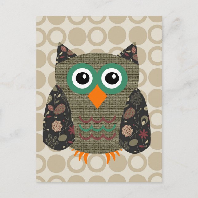 Designer Owl Dusty Postkarte (Vorderseite)