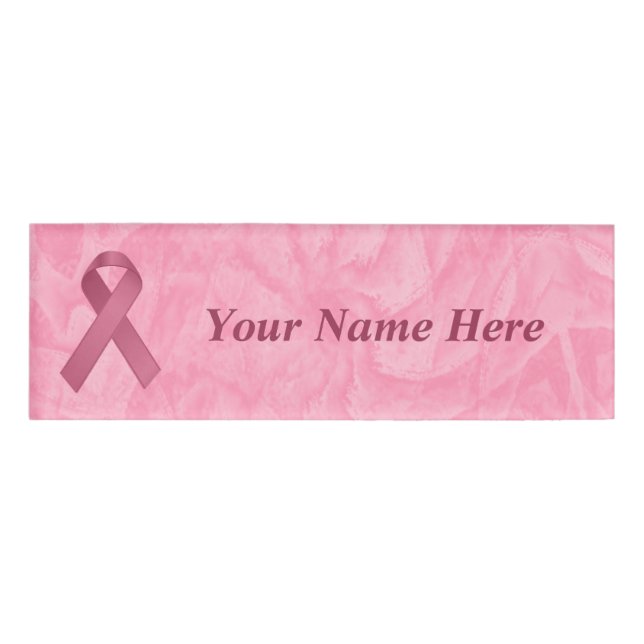 Designer Pink Ribbon Namenschild (Vorderseite)