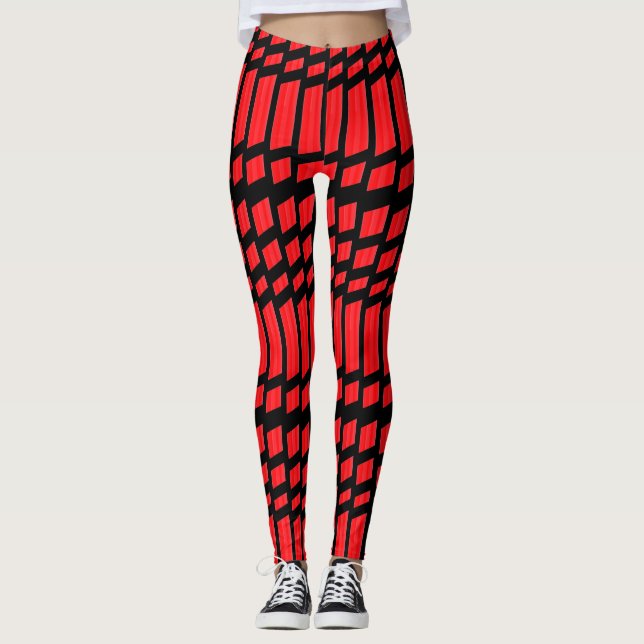 Designer Red Pattern Leggings (Vorderseite)