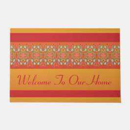 Designer Rot und Gold Fett Begrüßungstüren Mat Fußmatte