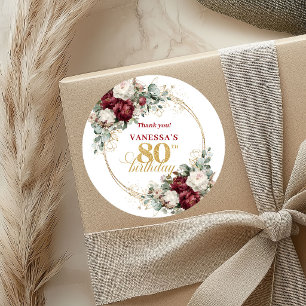 Designer Rouge Bordeaux 80. Geburtstag Aufkleber
