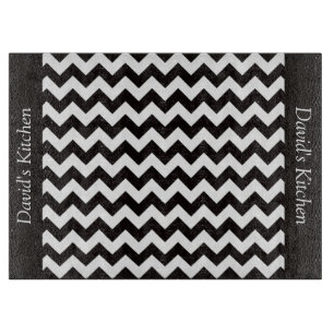 Designer-schwarzes Zickzack Glasschneiden-Brett Schneidebrett