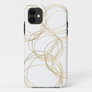 Designer Scribble Muster in Gold auf Weiß Case-Mate iPhone Hülle