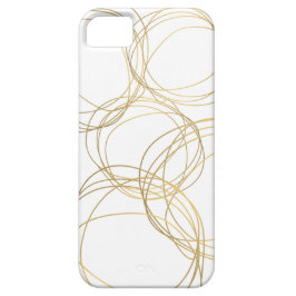 Designer Scribble Muster in Gold auf Weiß Case-Mate iPhone Hülle
