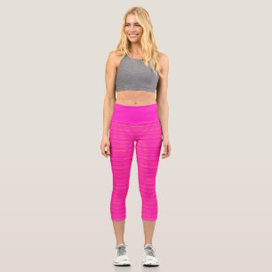 Designer Soft Hot Pink High Waisted Capri Legierun Leggings