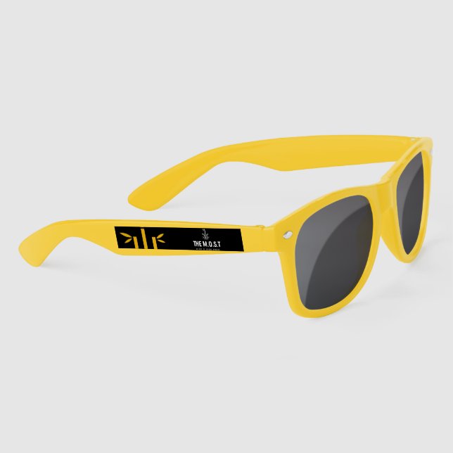 Designer-Sonnenbrille mit schwarzem Rahmen (gelb) (Rechts)