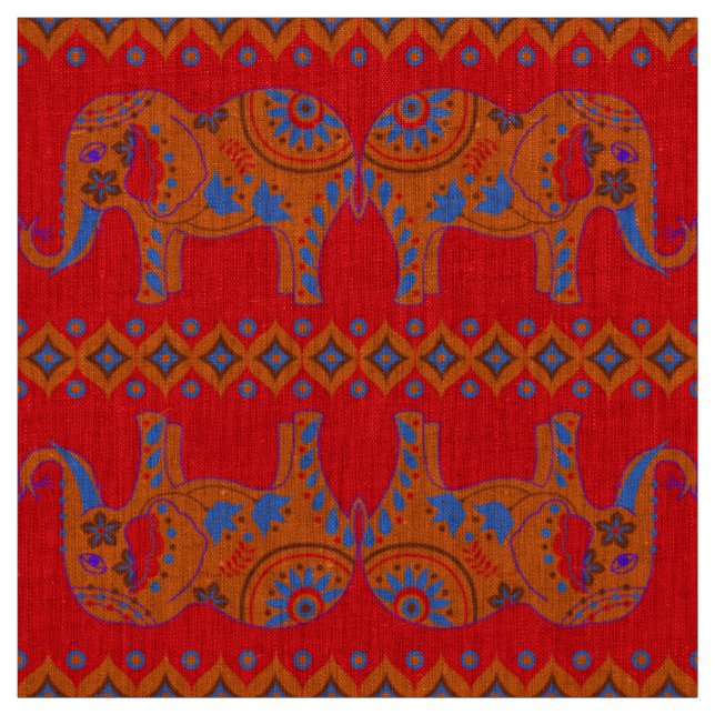 Designer-Stoffe - Naturstoffe - Elefanten Stoff (Muster)