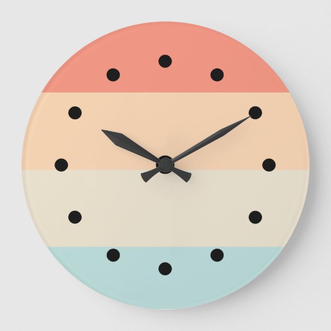 Designer Streifen Muster Küchenmauer-Decke Uhren (Vorderseite)