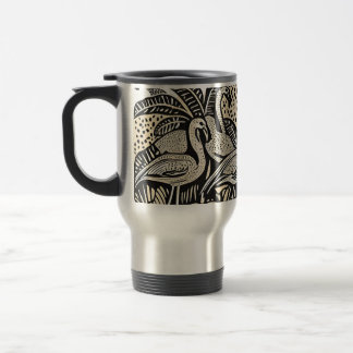 Designer-Tasse mit Flamingos und Palmen Reisebecher