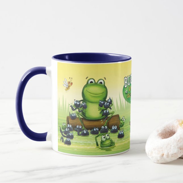 Designer-Tasse mit Froschfiguren-Design Tasse (Mit Donut)