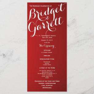 Designer Text Red Wedding Programm