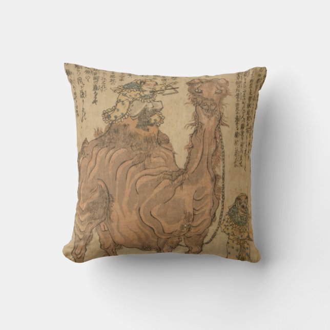 Designer Throw Pillow - Man on Camel Kissen (Vorderseite)