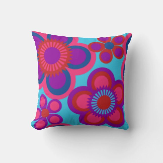 DESIGNER THROW PILLOWS - BLUME - HELLE FARBEN KISSEN (Vorderseite)