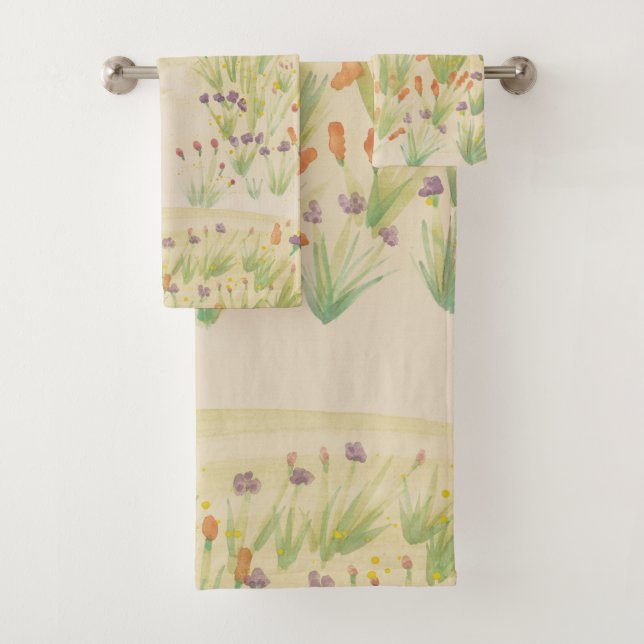 Designer Wasserfarbe Drei Teile Badhandtuch Set (Insitu)