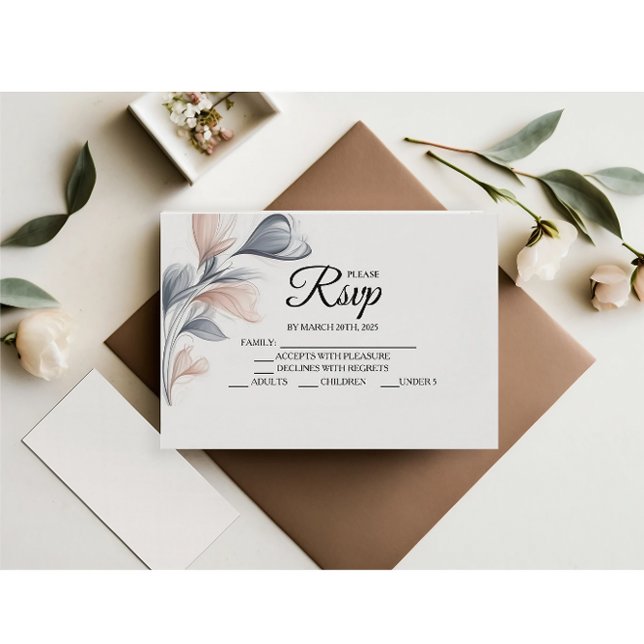 Designer Watercolor Floral RSVP Cards Karte (Von Creator hochgeladen)