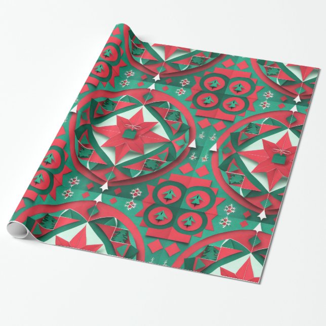 Designer Weihnachtsmuster Umschlagpapier Geschenkpapier (Ungerollt)