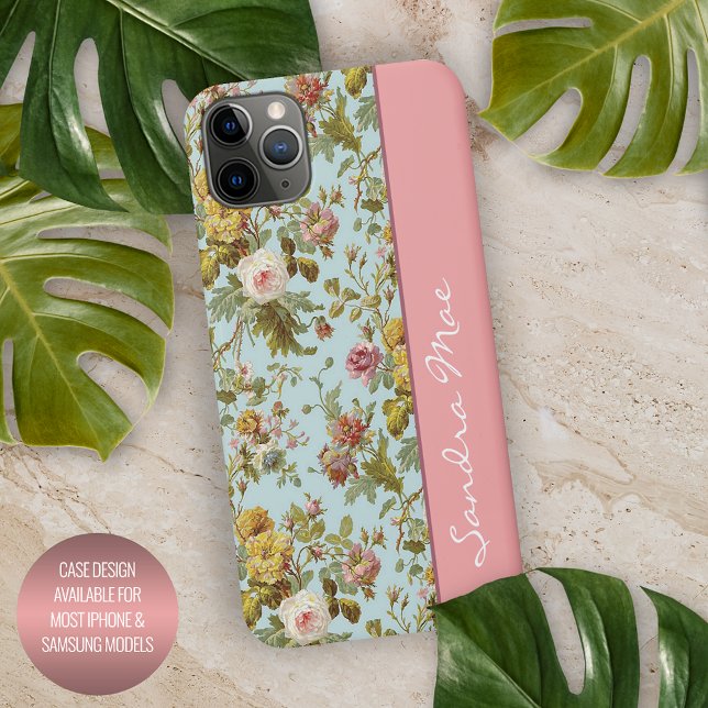 Designerisches Design Rosa Blume Kunstmuster iPhone Hülle (Von Creator hochgeladen)