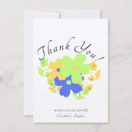 Designerisches, elegantes Blumendesign in gelb-grü Dankeskarte