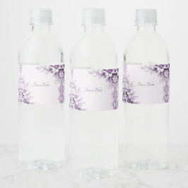 Designerviolette Blumen Wasserflasche Wasserflaschenetikett