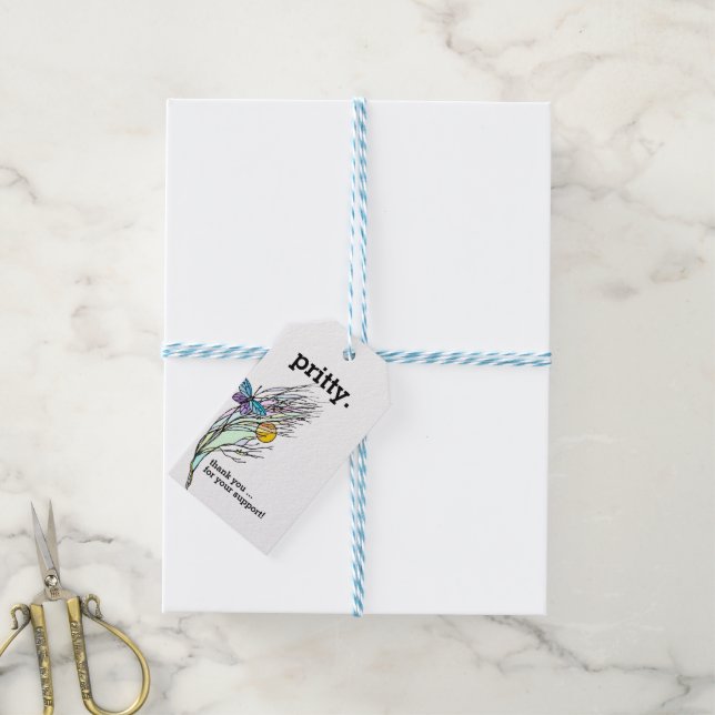 Designgeschenk für Schmetterlingsfelder Geschenkanhänger (Mit Garn)