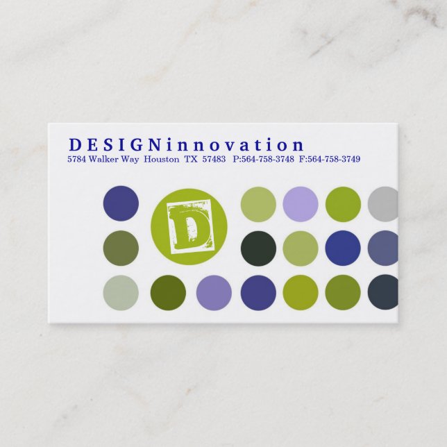 DESIGNInnovation [blau] Visitenkarten Visitenkarte (Vorderseite)