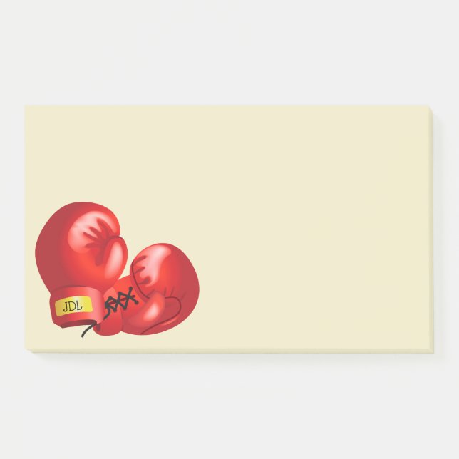 Designnotizen für Boxhandschuhe Post-it Klebezettel (Vorderseite)