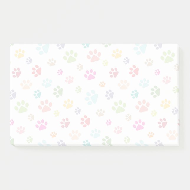 Designnotizen für farbige Paw-Drucke Post-it Klebezettel (Vorderseite)