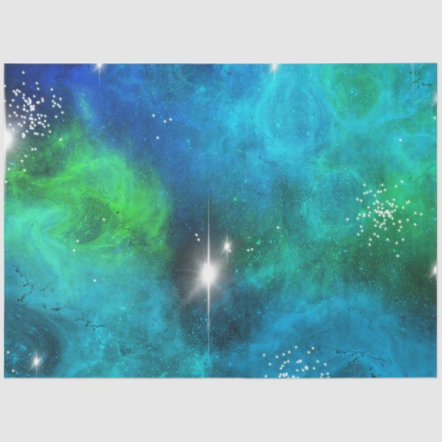Designpapier der blauen Galaxie-Serie 4 Seidenpapier (Vorderseite)