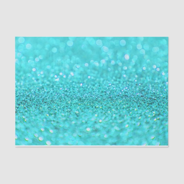 Designpapier für Aqua Glitzer Seidenpapier (Vorderseite)