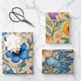Designpapier für elegante Blume Geschenkpapier Set