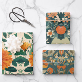 Designpapier für elegante Blume Geschenkpapier Set