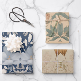 Designpapier für elegante Blume Geschenkpapier Set