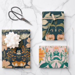 Designpapier für elegante Blume Geschenkpapier Set
