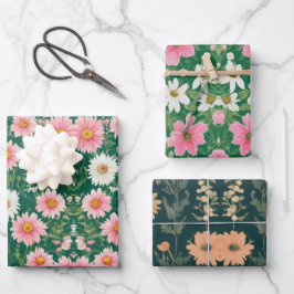 Designpapier für elegante Blume Geschenkpapier Set