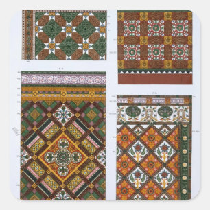 Designs for Majolica and Enamelled Tiles for Maw & Quadratischer Aufkleber