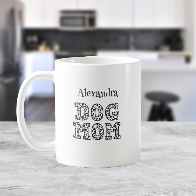 Designs für benutzerdefinierte Dog-Mama-Dalmatiner Kaffeetasse (Custom Dog Mom Dalmatian Print Design Coffee Mug)