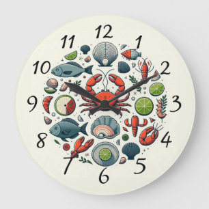 Designs für das Leben im Meer Große Wanduhr