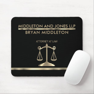 Designs für eine Anwaltskanzlei aus Gold und Schwa Mousepad